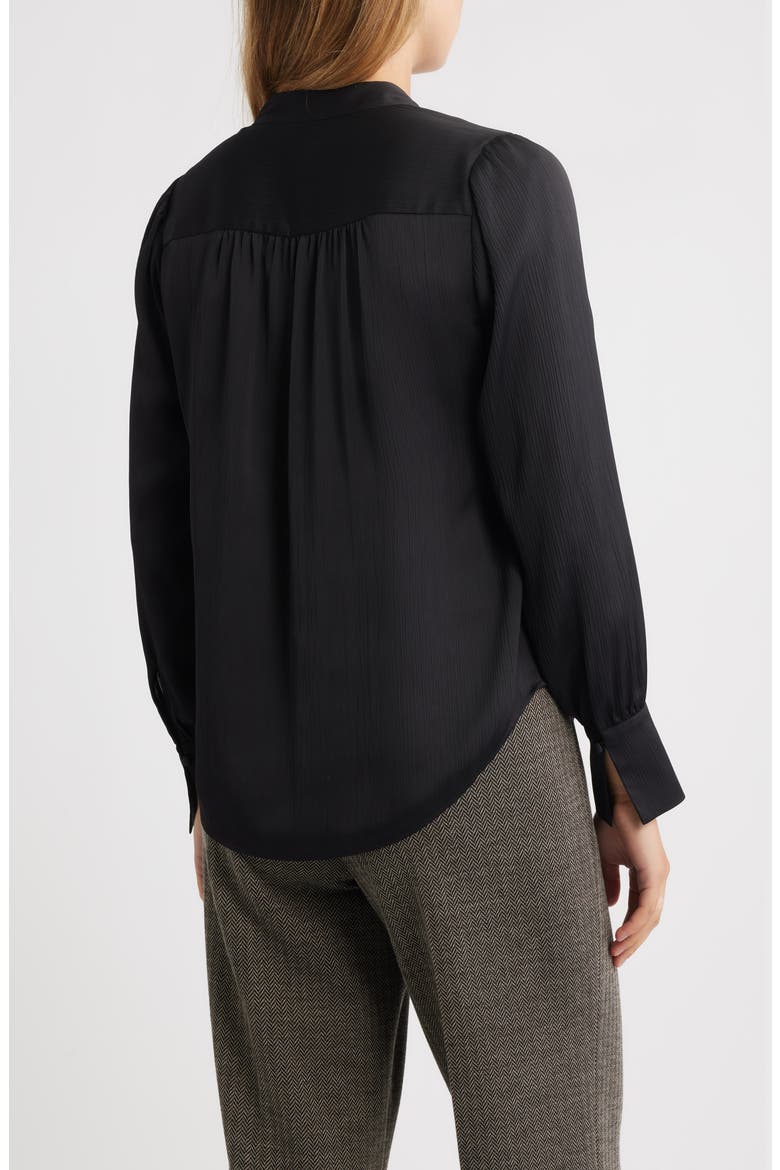 Textured Crepe Long Sleeve Top, Alternate, color, ANNE BLACK