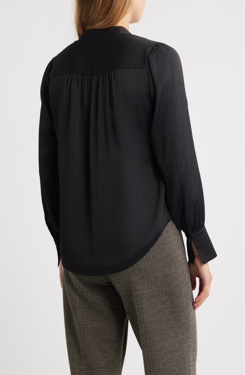 Anne Klein Textured Crepe Long Sleeve Top, Alternate, color,