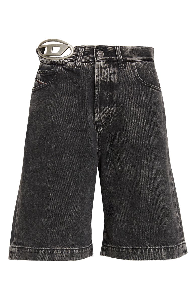 DIESEL<sup>®</sup> De-Sire Oval D Cutout Denim Bermuda Shorts, Alternate, color, Black/ Deni
