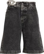 DIESEL® De-Sire Oval D Cutout Denim Bermuda Shorts