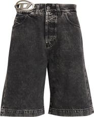 DIESEL® De-Sire Oval D Cutout Denim Bermuda Shorts
