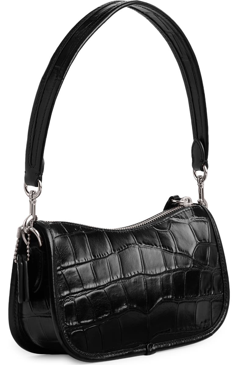 COACH Swinger Croc Embossed Leather Shoulder Bag, Alternate, color,
