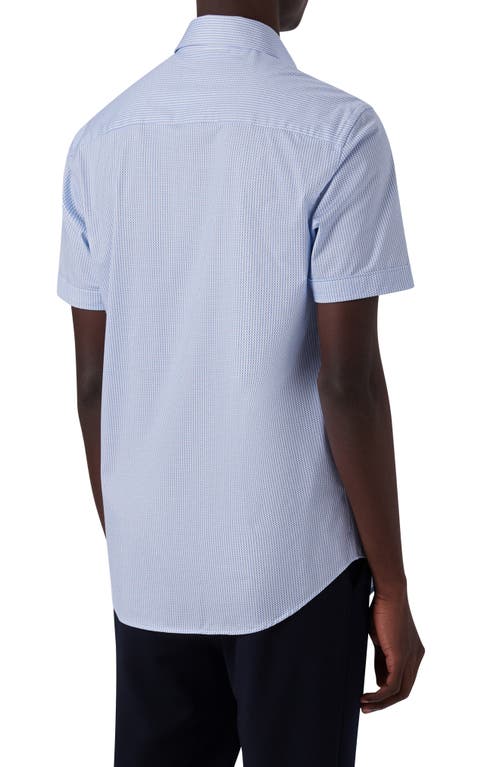 BUGATCHI BUGATCHI MILES OOOHCOTTON® ABSTRACT PRINT SHORT SLEEVE BUTTON-UP SHIRT 