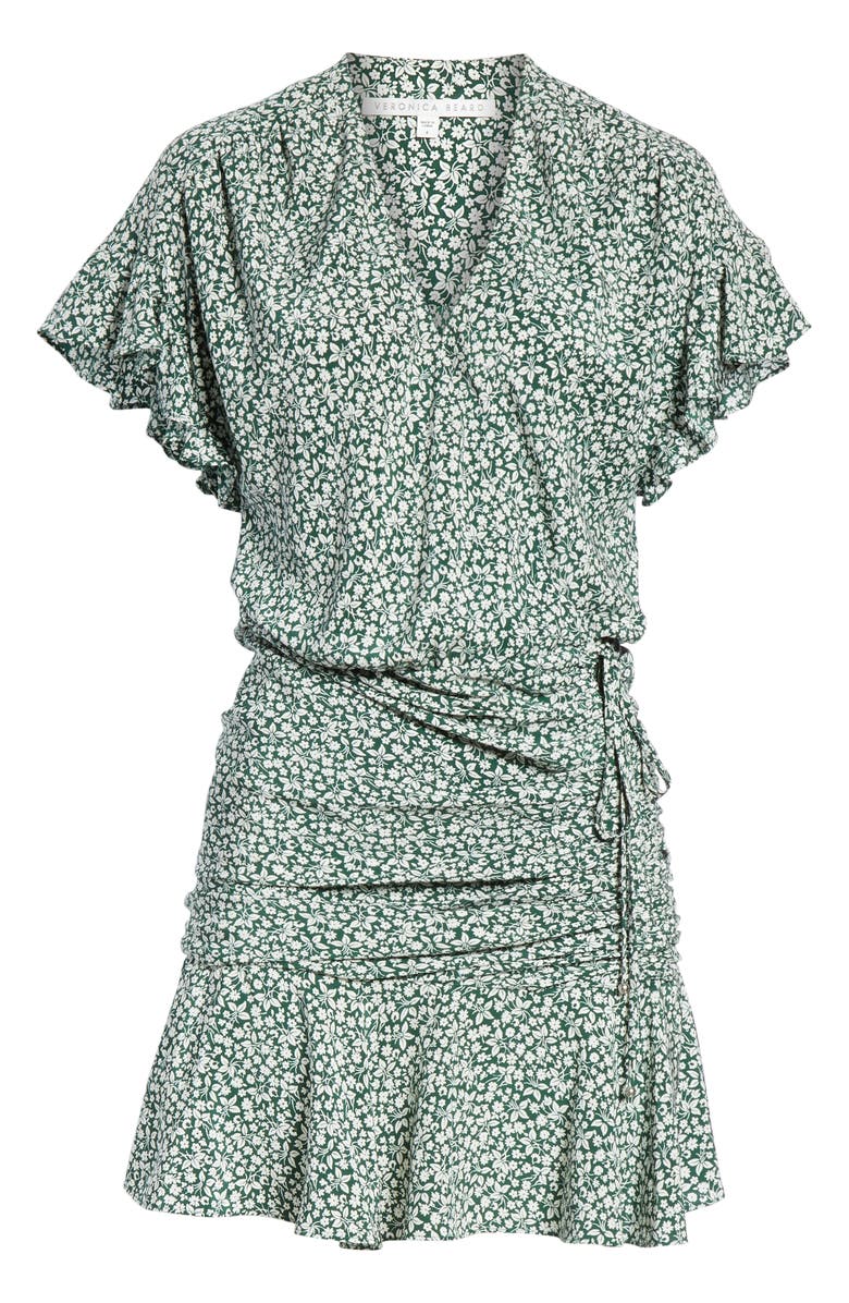 Veronica Beard Marla Tie Ruched Silk Minidress, Alternate, color,