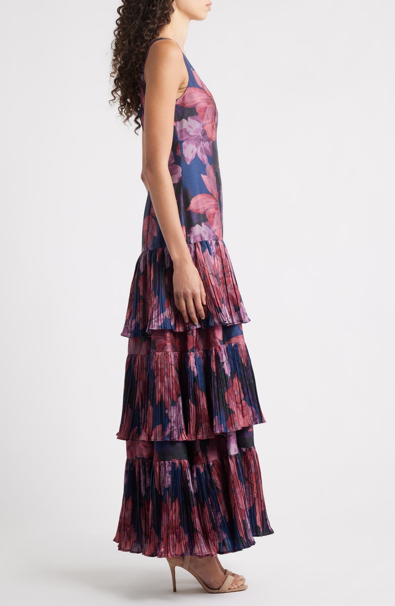 Hutch Luna Floral Print Sleeveless Dress, Alternate, color, Navy Vintage Upholstery Floral