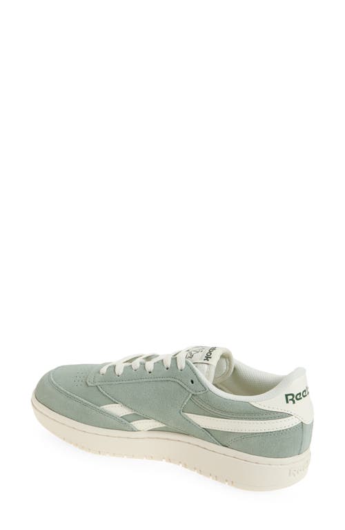 Reebok Club C Double Platform Sneaker In Hybrid Green/chalk/chalk