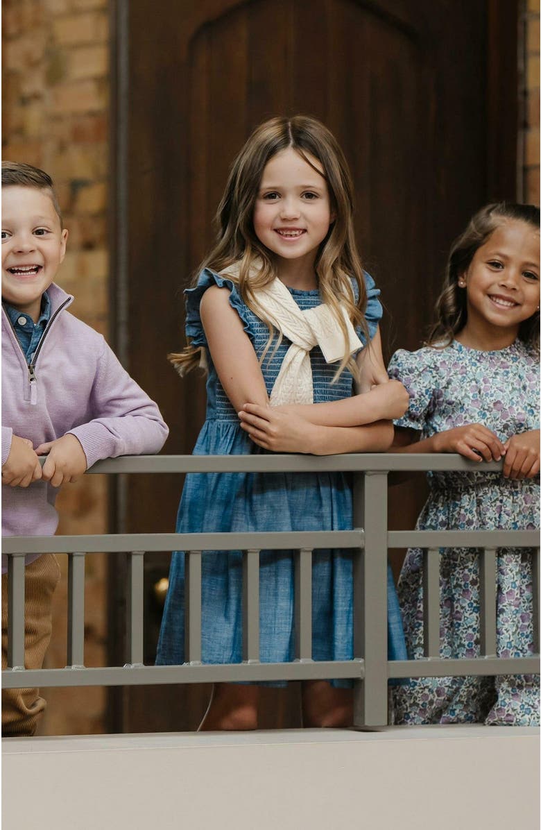 Hope & Henry Girls' Organic Flutter Smocked Chambray Dress, Kids | Nordstrom