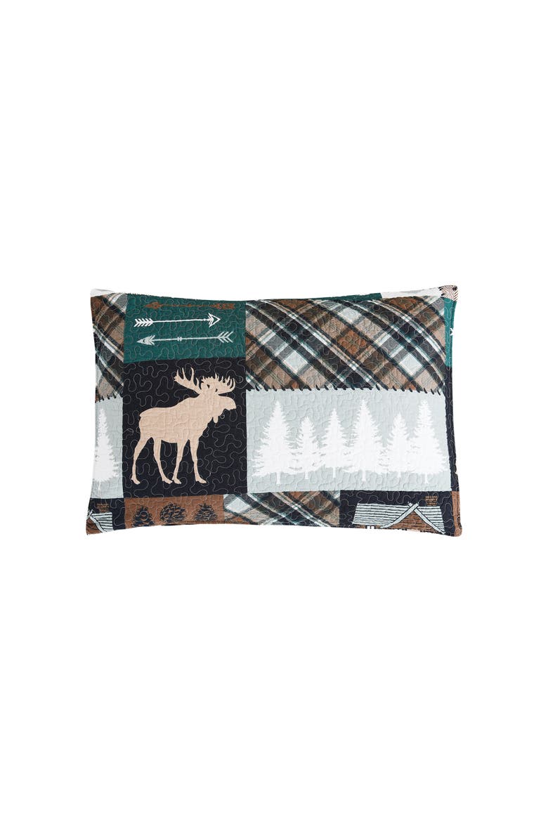 Fletcher Forest Rustic Lodge Cotton Quilt Set - Reversible and Machine Washable, Alternate, color, Brown