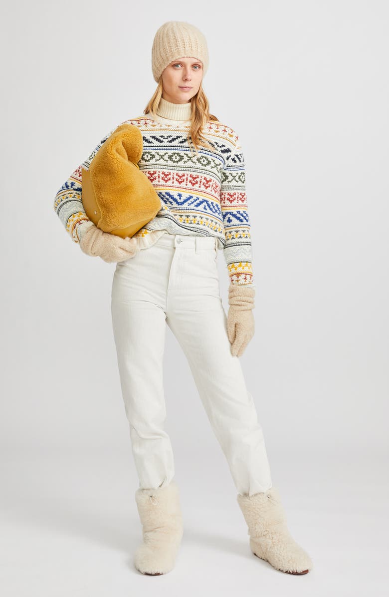 Loro Piana Mixed Pattern Cashmere Crewneck Sweater, Alternate, color, 