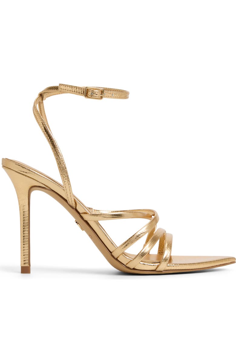 ALDO Solania Ankle Strap Pointed Toe Sandal, Alternate, color, Gold