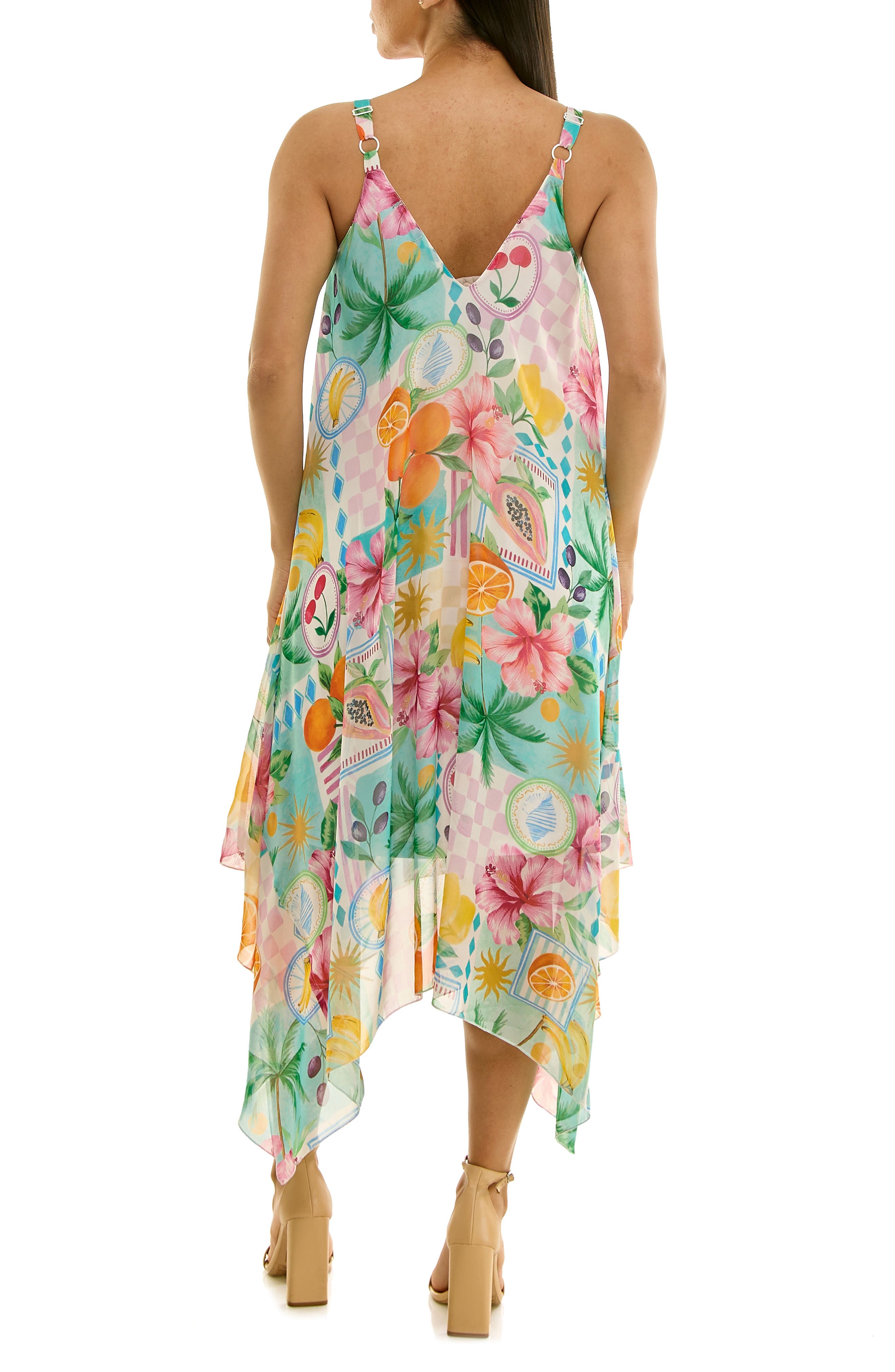 Patterned Handkerchief Hem Dress - image 4