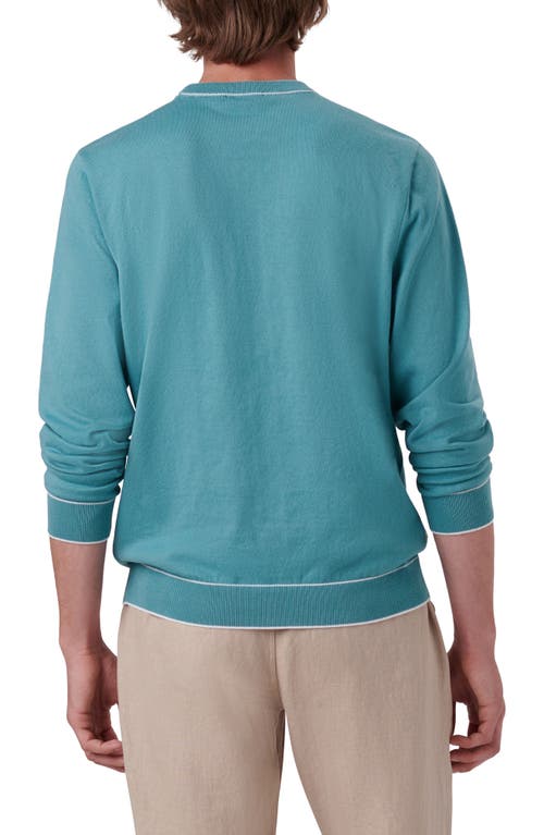 Bugatchi Tipped Cotton Blend Sweater In Blue