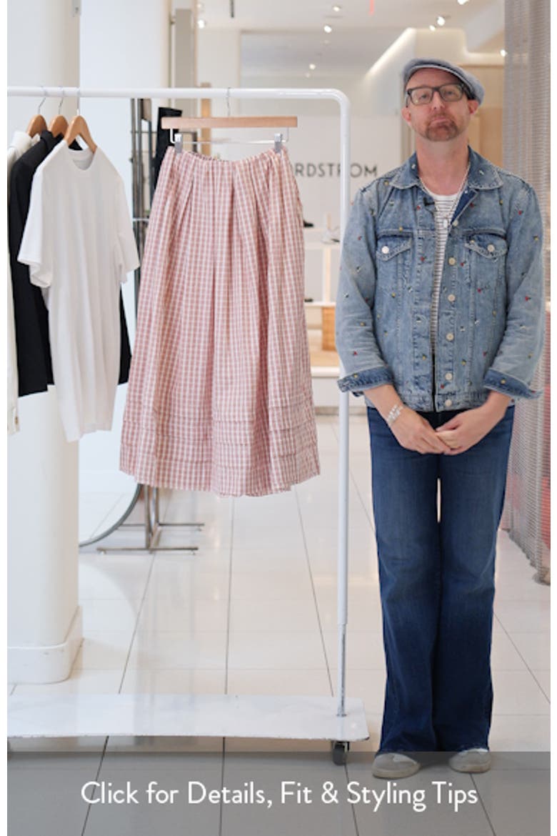 Cales Gingham Check Cotton Midi Skirt video