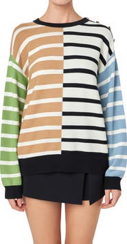 English Factory Mixed Stripe Sweater