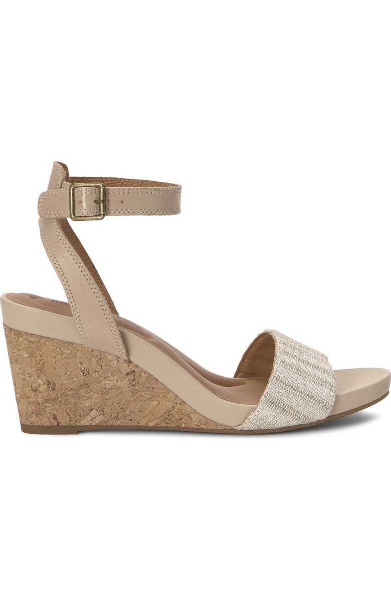 Lucky Brand Lynda Ankle Strap Platform Wedge Sandal, Alternate, color, Natural Multi