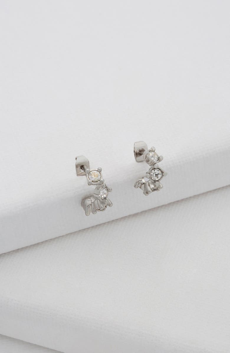 Ted Baker London Cresita Crystal Nano Hoop Earrings, Alternate, color, Silver Clear Multi Crystal