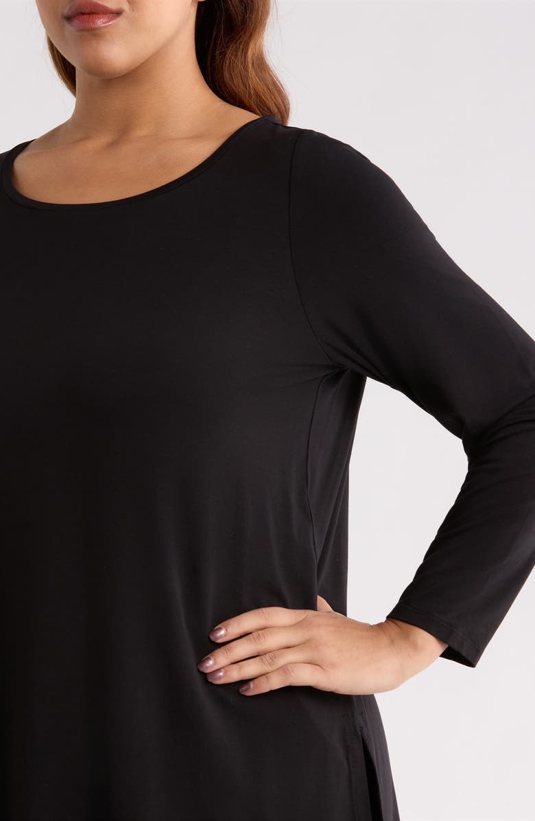 Eileen Fisher Bateau Neck Tunic, Alternate, color, Black