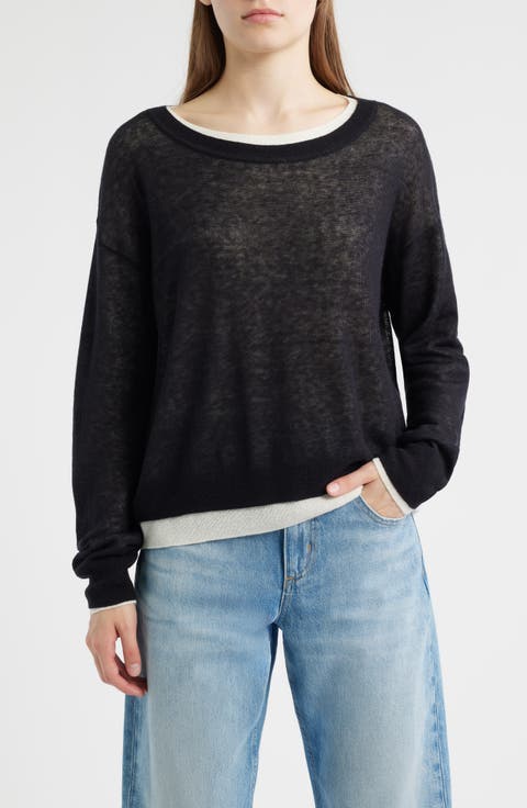 Femok Contrast Wool Blend Sweater