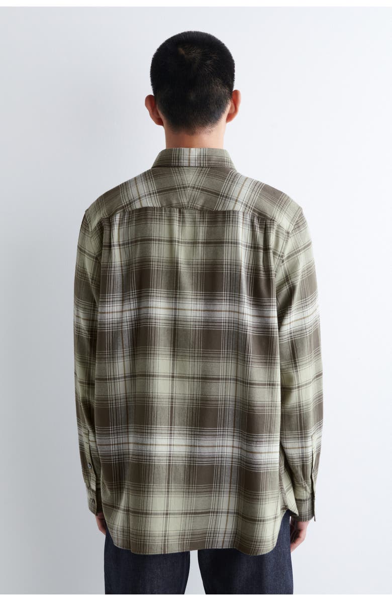 COS Checked Pima Cotton Shirt, Alternate, color, Khaki / Brown / Checked