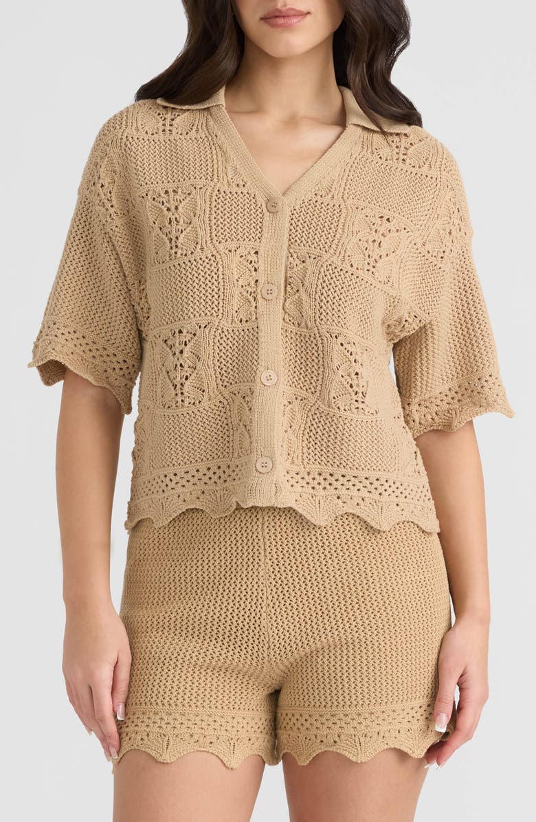 NVLT Open Stitch Button-Up Shirt, Main, color, 