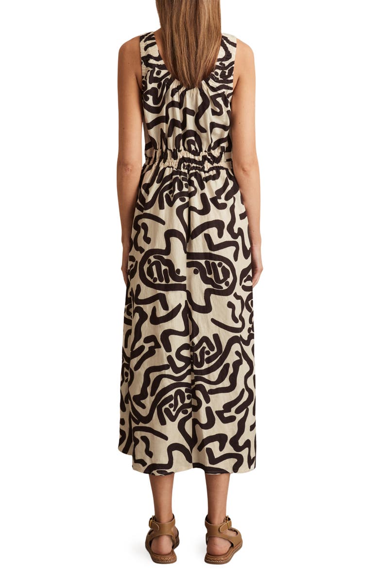 Akari Linen Blend Maxi Sundress, Alternate, color, BROWN/ IVORY
