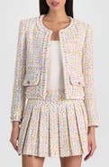 Alice + Olivia Landon Boxy Crop Tweed Jacket