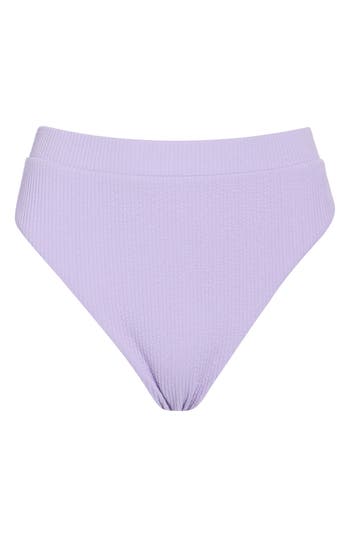 Nike Elevated Essential High Waist Bikini Bottoms In Purple