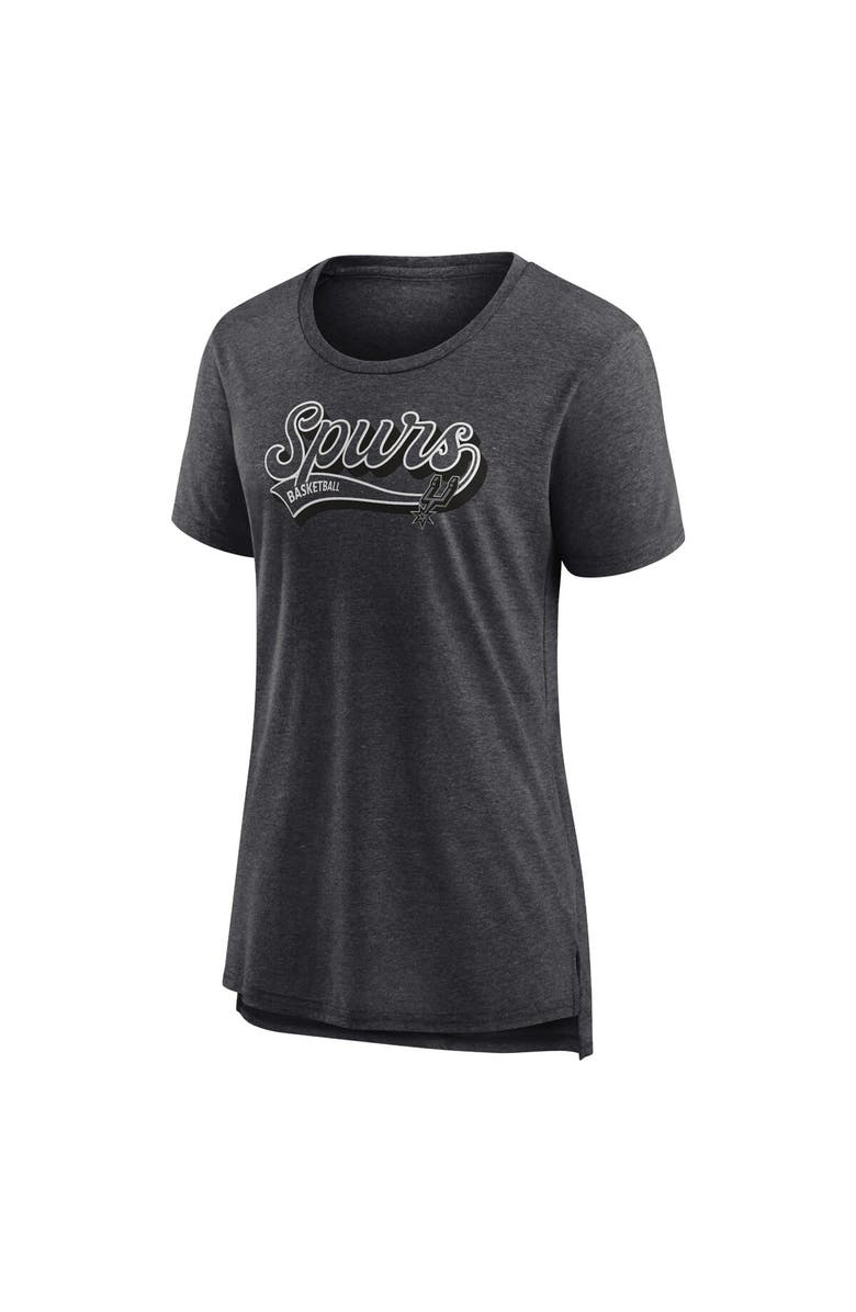FANATICS Women's Fanatics Branded Heather Charcoal San Antonio Spurs League Leader Tri-Blend T-Shirt, Alternate, color, Heather Charcoal