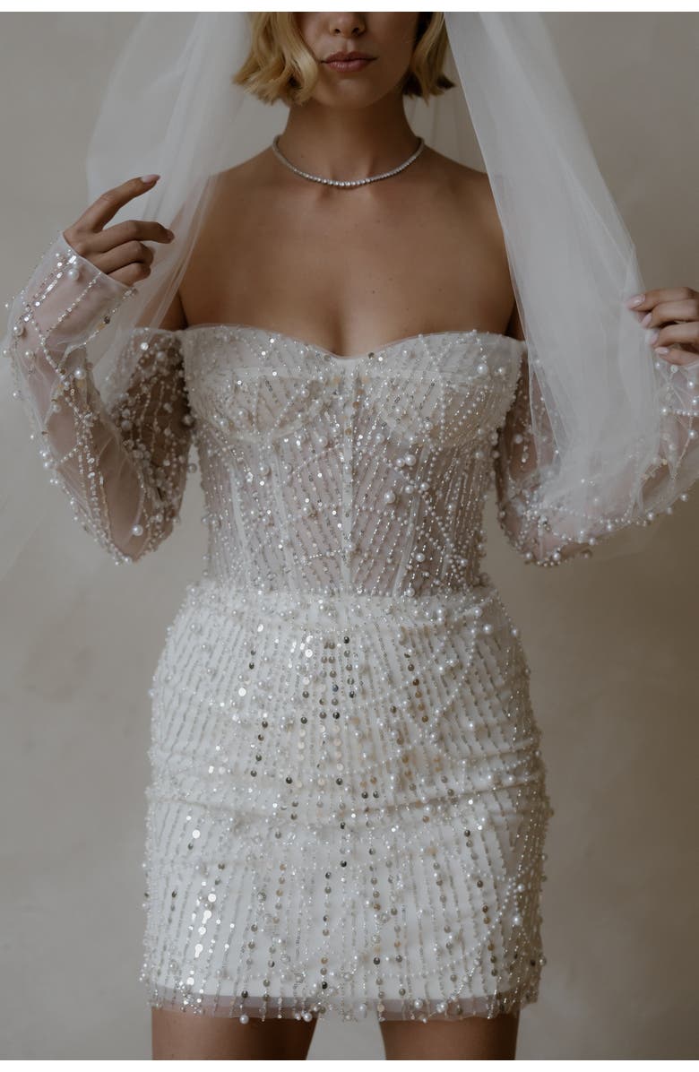 Untamed Petals Amalfi Mini Dress, Alternate, color, Ivory