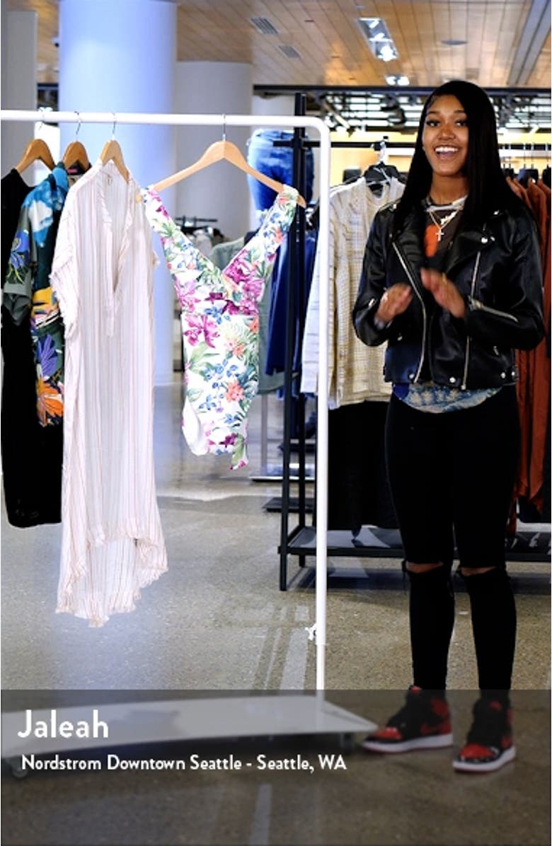 Coastal Gardens Floral Wrap Front One-Piece Swimsuit, sales video thumbnail