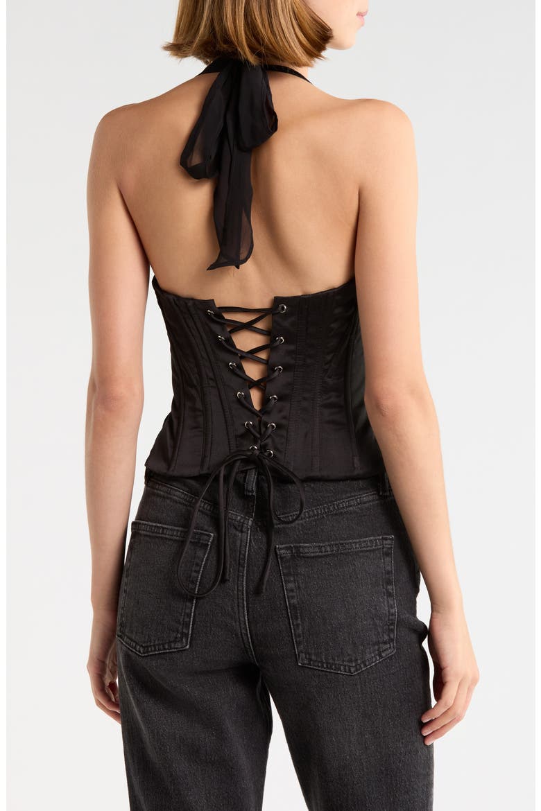 Ashley Mesh Strap Halter Top, Alternate, color, BLACK