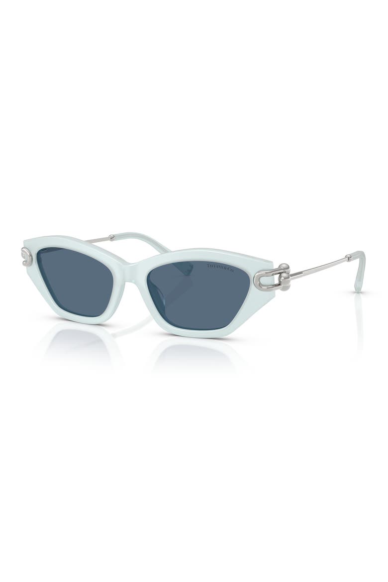 53mm Cat Eye Sunglasses, Alternate, color, FROSTED PALE SAPPHIRE / BLUE