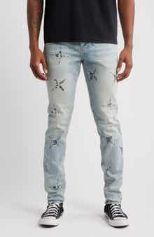 PURPLE BRAND High Waist Raw Hem Skinny Jeans