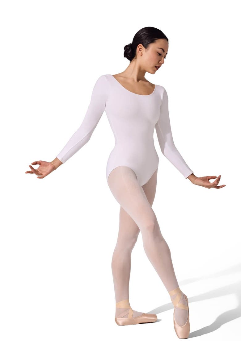Long Sleeve Leotard, Alternate, color, white