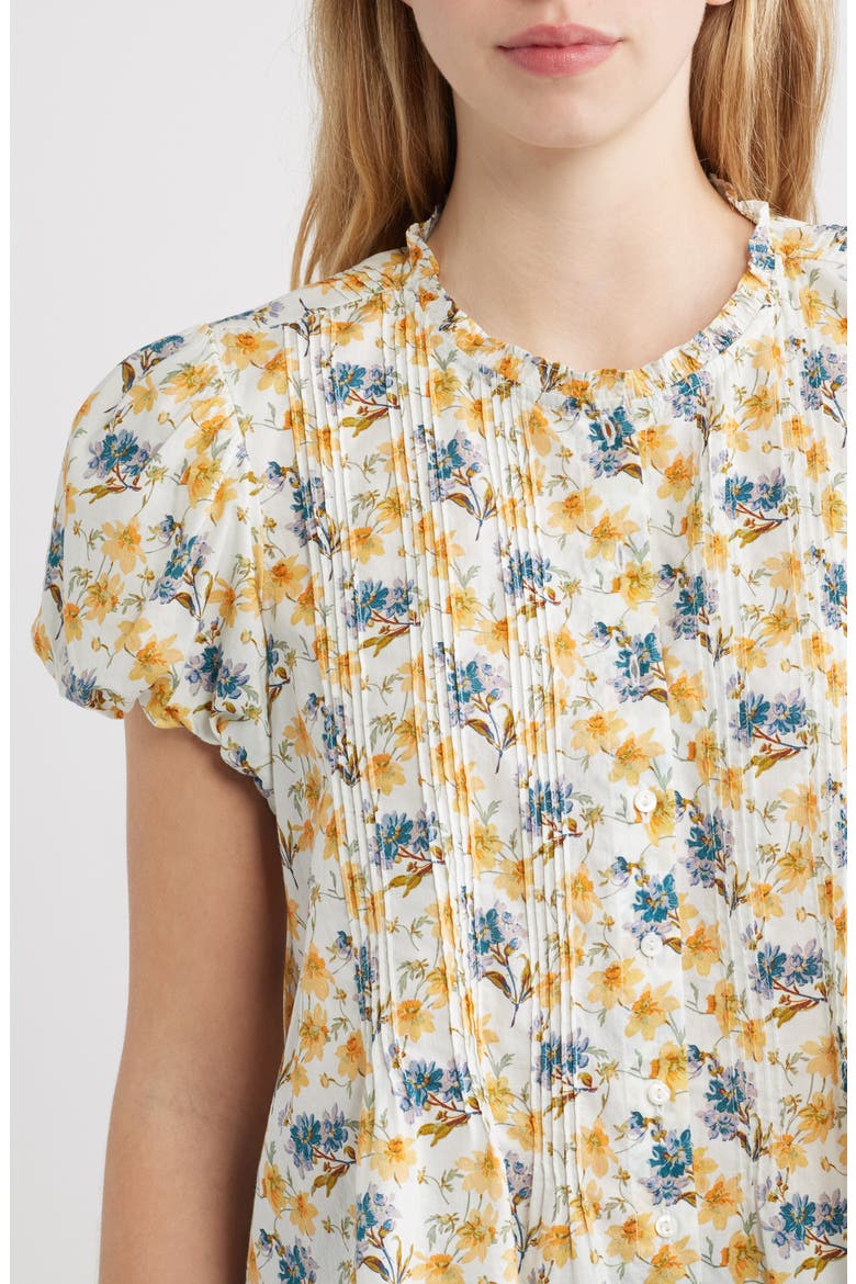 Millie Puff Sleeve Organic Cotton Top, Alternate, color, NARCISSUS BLOOM