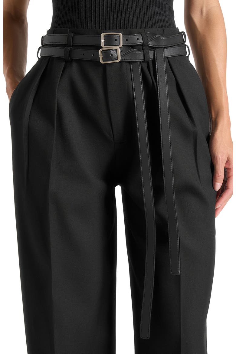 Pascale Tailored Twin Belt Trousers, Alternate, color, Black