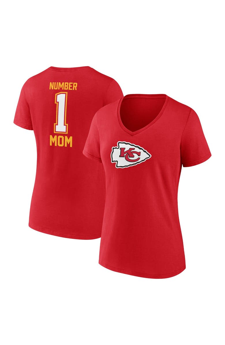 FANATICS Women's Fanatics Branded Red Kansas City Chiefs Mother's Day V-Neck T-Shirt, Main, color, 