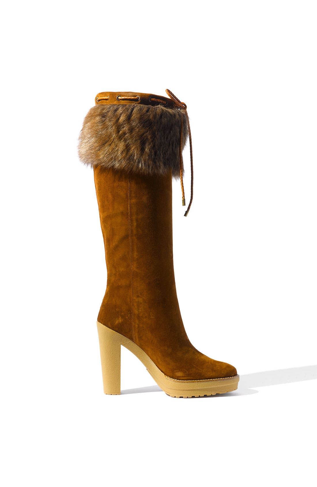 Ralph Lauren 'Trixie' Genuine Shearling Trim Boot, Alternate, color, SNUFF/ BROWN