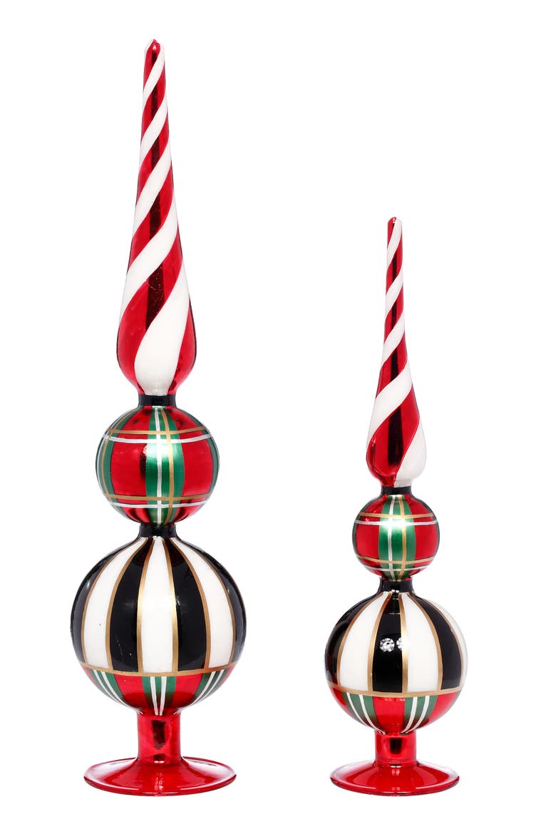 Striped Twist Finial, Set of 2, Main, color, Red