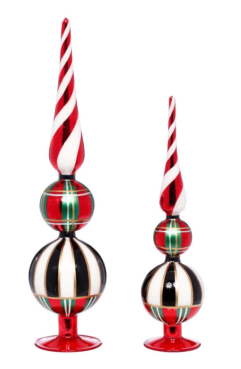 Mark Roberts Striped Twist Finial, Set of 2, Main, color, Red