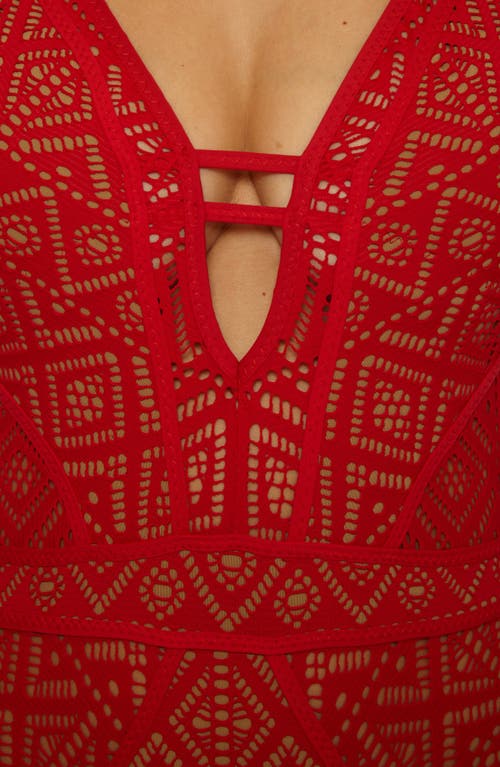 Becca Keyhole One-piece Swimsuit In Red