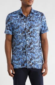 CONSTRUCT Slim Fit Performance Short Sleeve Button-Up Shirt