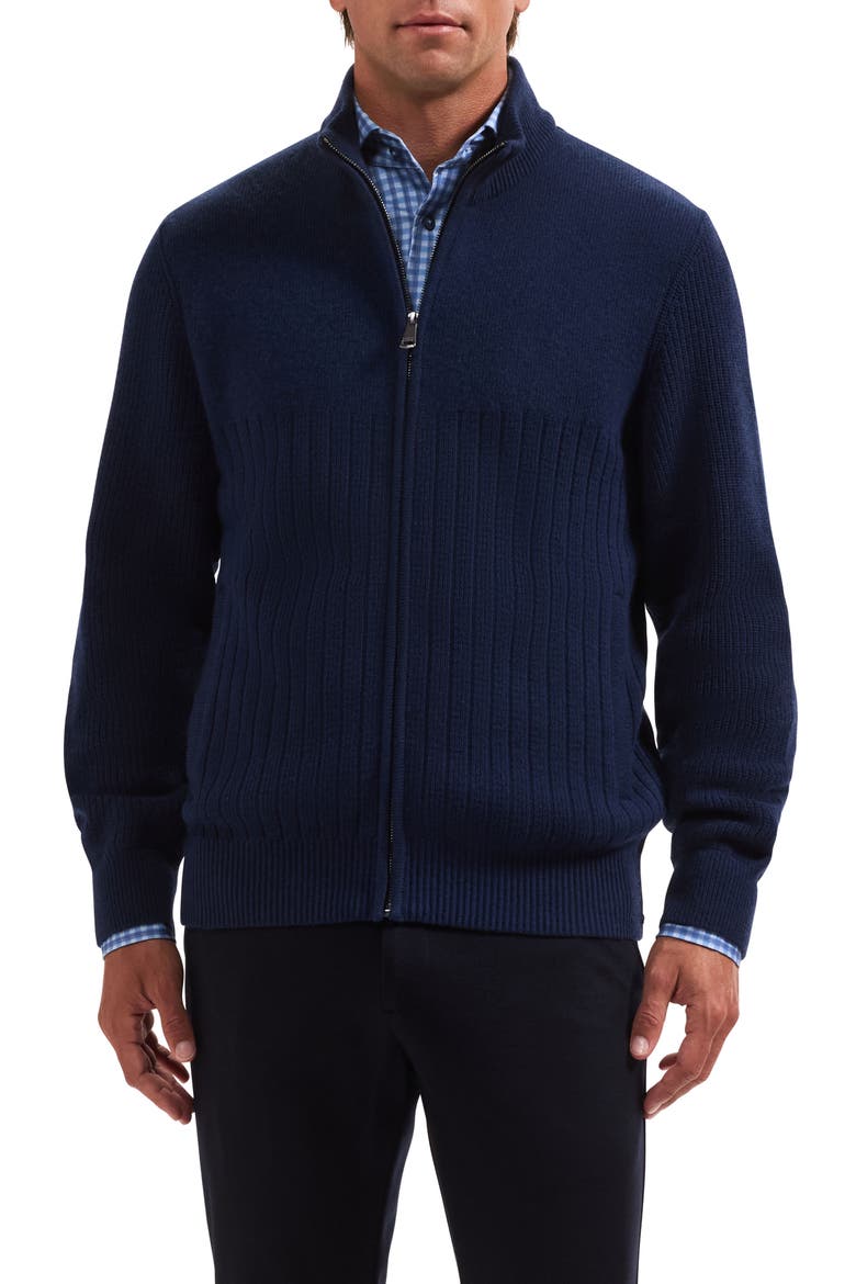 Full Zip Sweater, Main, color, NAVY