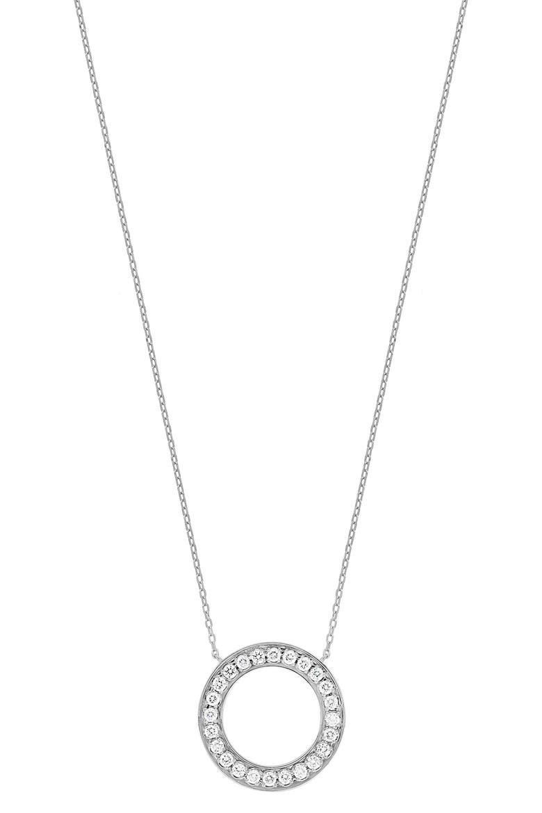 Florentine Circle Pendant Necklace, Main, color, 18K WHITE GOLD
