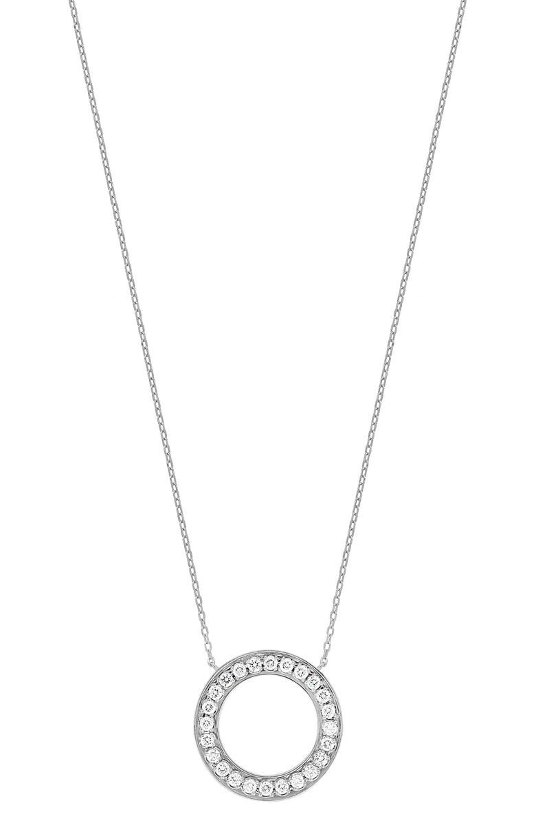 Bony Levy Florentine Circle Pendant Necklace, Main, color, 18K White Gold
