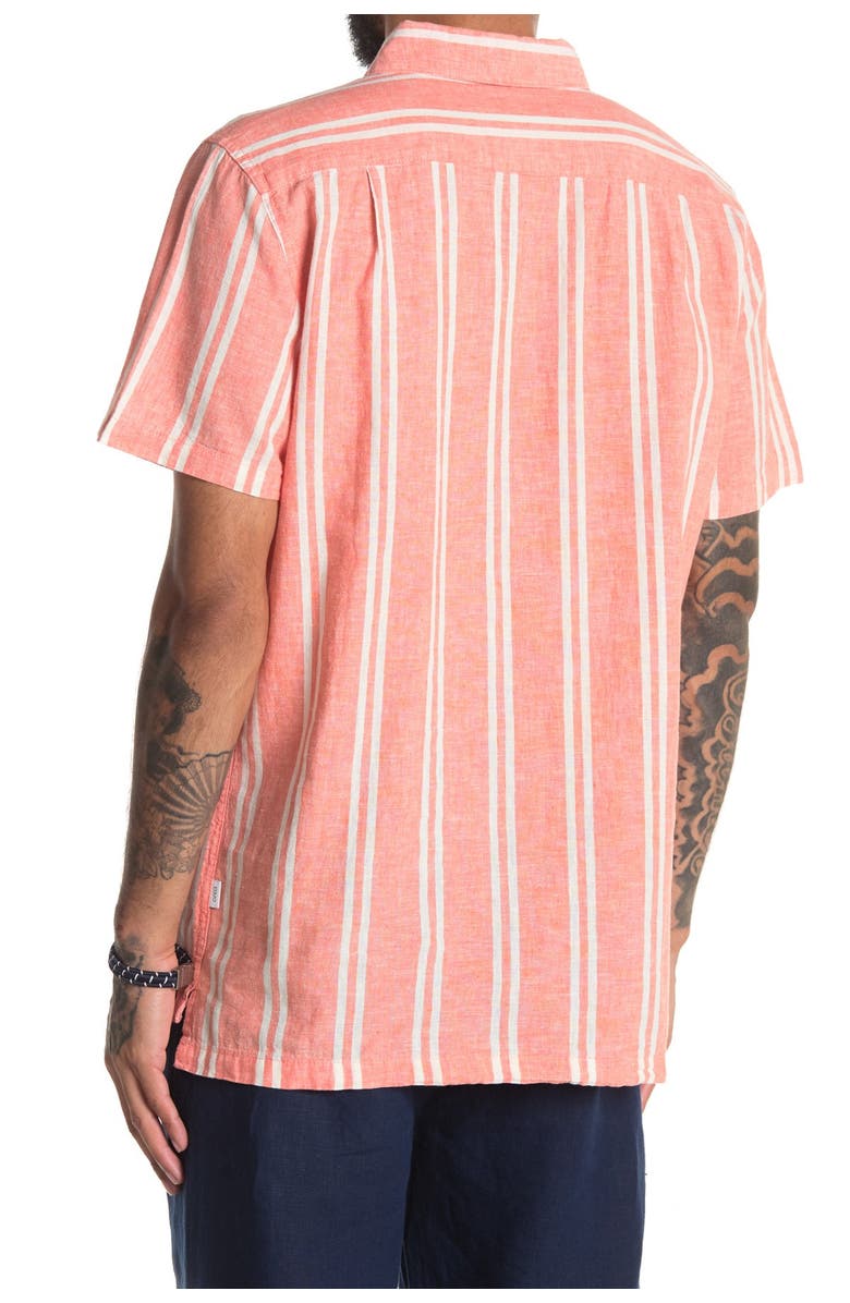 Onia Josh Linen Blend Stripe Polo, Alternate, color,