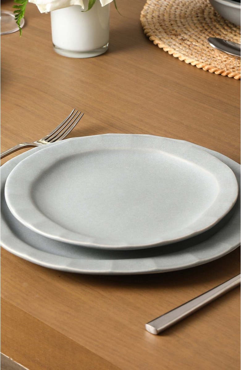 Stone Lain Oasis Stoneware 4-Piece Salad Plate Set, Alternate, color, Grey Blue