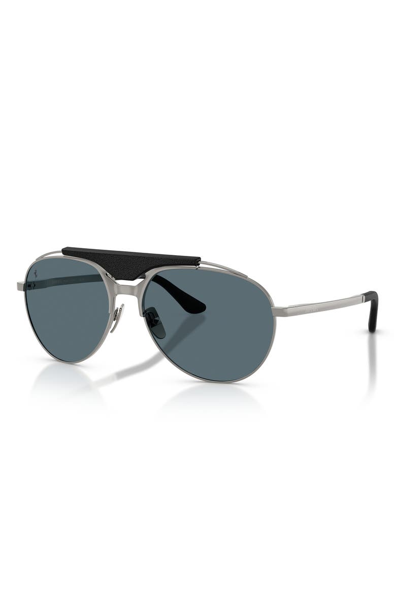 Ferrari 59mm Pilot Sunglasses, Alternate, color, Gunmetal / Blue