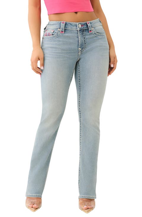 Billie Mid Rise Straight Leg Jeans (Peak Spot)
