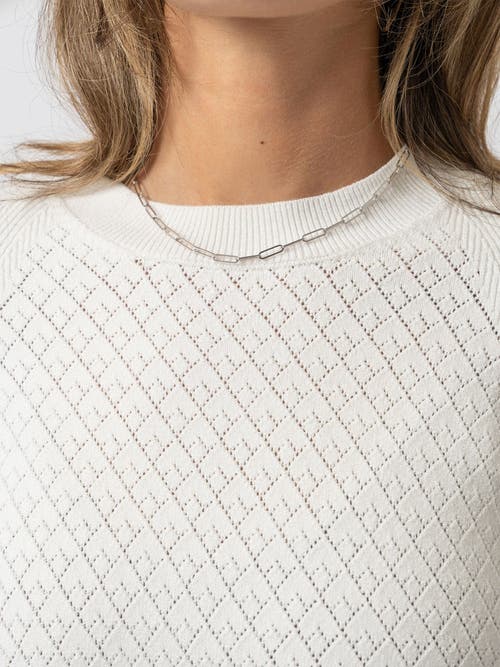 Saint + Sofia Diamond Knit Sweater In White